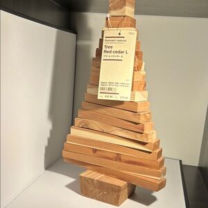 Muji Natural Red Cedar Stacked Tree Sculpture